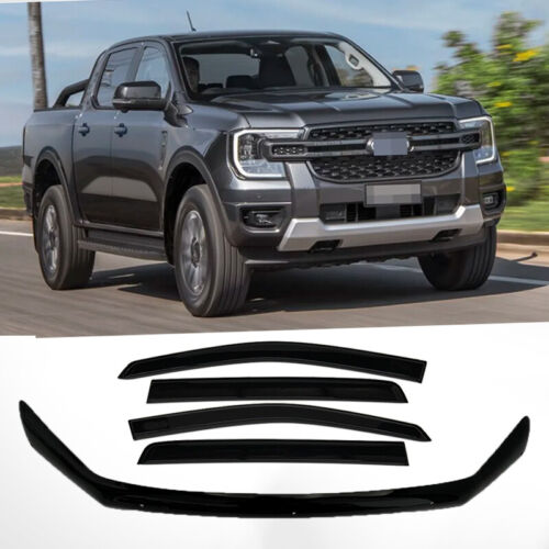 Bonnet Protector + Window Visors Weather shields to suit Ford Ranger Next Gen 2022+