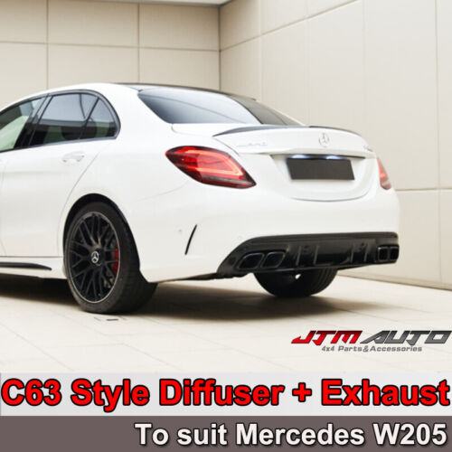 C63 AMG Style Bumper Diffuser & Exhaust Tips to suit Mercedes Benz C-Class W205