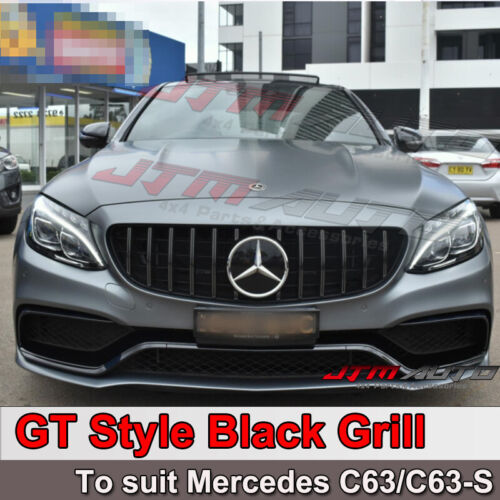 Black GT Bumper Grille Grill to suit Mercedes-Benz AMG C63 C63-S W205 C205 S205