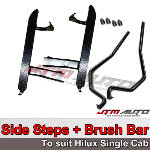 Heavy Duty Side Steps & Brush Bars SUITS TOYOTA HILUX SINGLE CAB 2005-2015