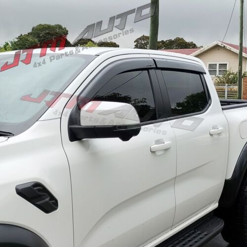 Black Tinted Weather Shields Windows Visors to suit Ford Ranger Raptor 2022+
