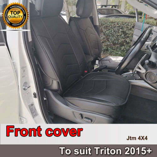 PREMIUM Black PU leather Waterproof Seat Covers for Mitsubishi Triton MQ 2015-2019