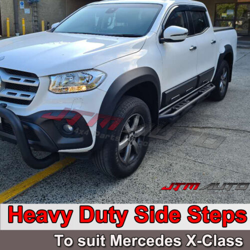 Heavy Duty Armor Black Off road Side Steps to suit Mercedes Benz X-class 2018+