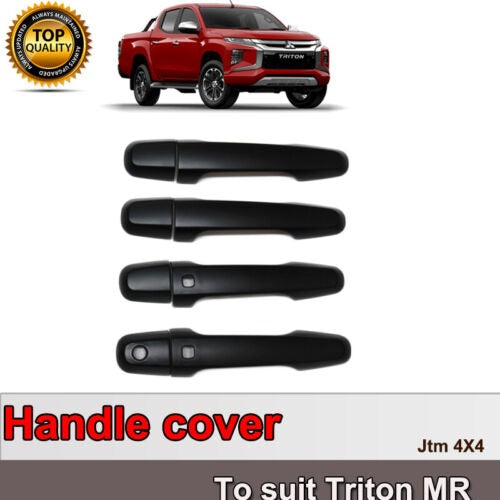 MATT Black Door Handle Cover Protector For Mitsubishi Triton MR 2018+