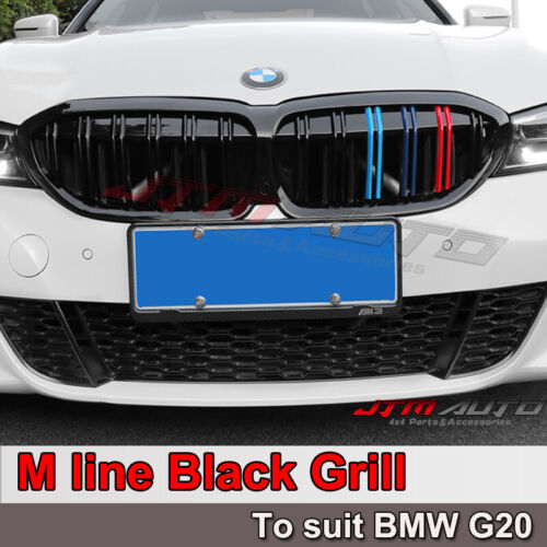 Gloss Black Double M Line Bumper Grill Grille suitable for BMW 3 Series G20 G21