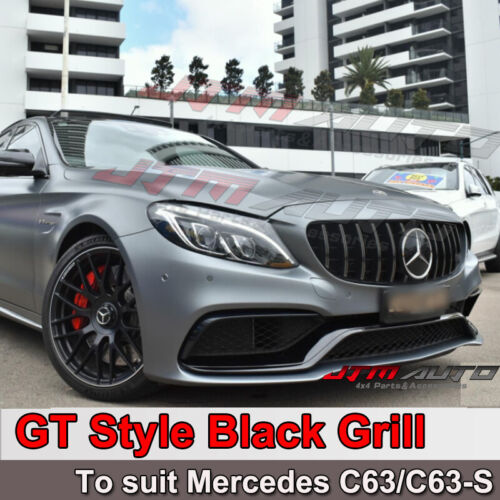 Black GT Bumper Grille Grill to suit Mercedes-Benz AMG C63 C63-S W205 C205 S205