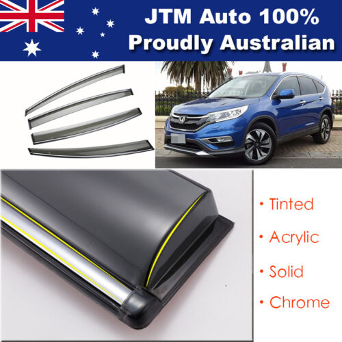 IN Chrome Weather Shield Weathershield Window Visor for Honda CRV CR-V 2012-2017