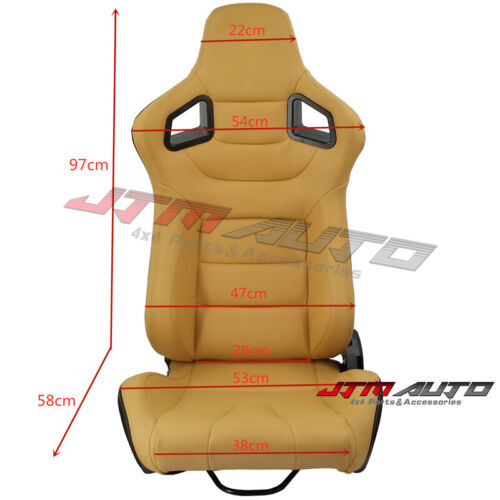 BN PAIR PU Leather BEIGE RACING SPORT SEATS