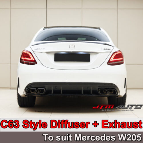 C63 AMG Style Bumper Diffuser & Exhaust Tips to suit Mercedes Benz C-Class W205