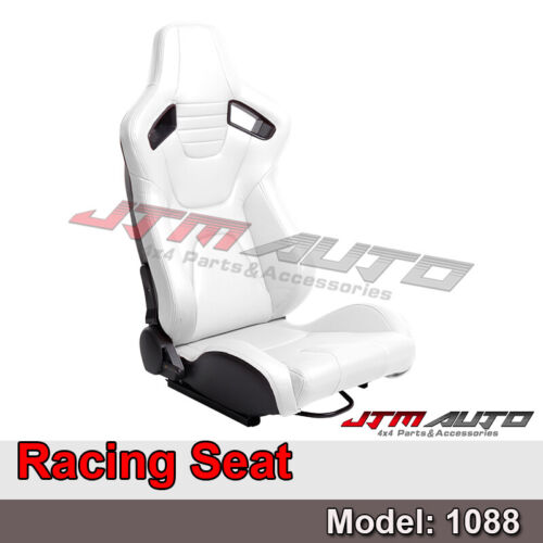 BN PAIR PU Leather WHITE RACING SEAT SPORT SEATS 1088 Wh