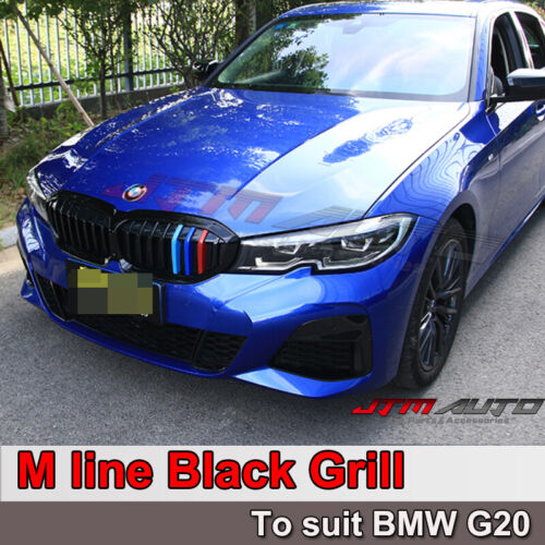 Gloss Black M Line Front Bumper Grill Grille suitable for BMW 3 Series G20 G21