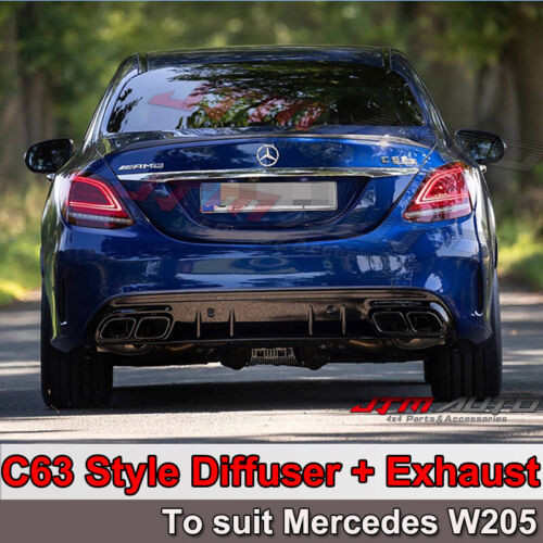 C63 AMG Style Bumper Diffuser & Exhaust Tips to suit Mercedes Benz C-Class W205