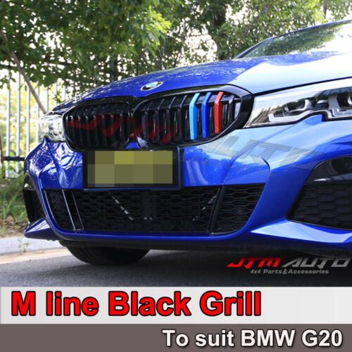 Gloss Black M Line Front Bumper Grill Grille suitable for BMW 3 Series G20 G21