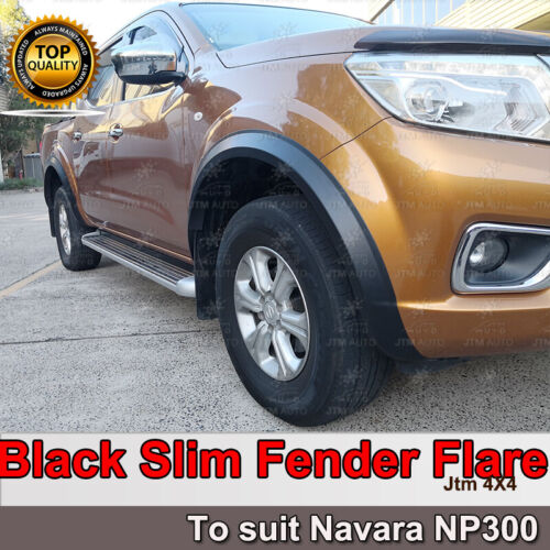 Matt Black Slim Fender Flare Wheel Arch to suit Nissan Navara NP300 2014-2020