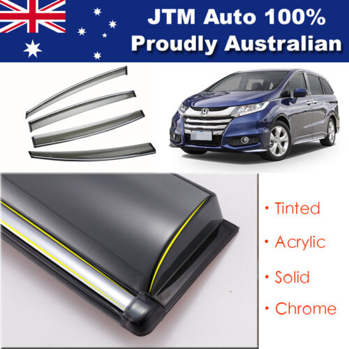 INJ Chrome Weather Shield Weathershield Window Visor for Honda Odyssey 2013+