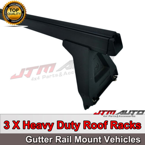 3 X 6“ Black Aluminium Heavy Duty Roof Racks For Gutter Rail Mount Vehicles