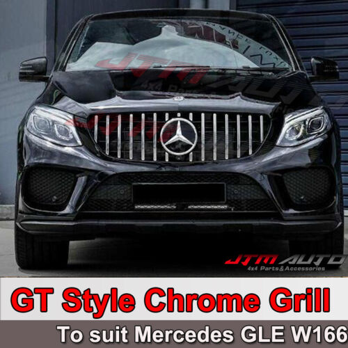 Chrome AMG GT Style Front Bumper Grille Grill For Mercedes-Benz GLE W166