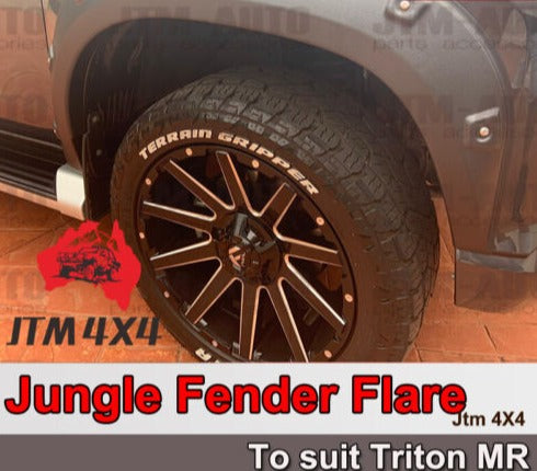 4 Pcs Wrinkle Fender Flares Wheel Arch Pocket to suit Mitsubishi Triton MR 2018+