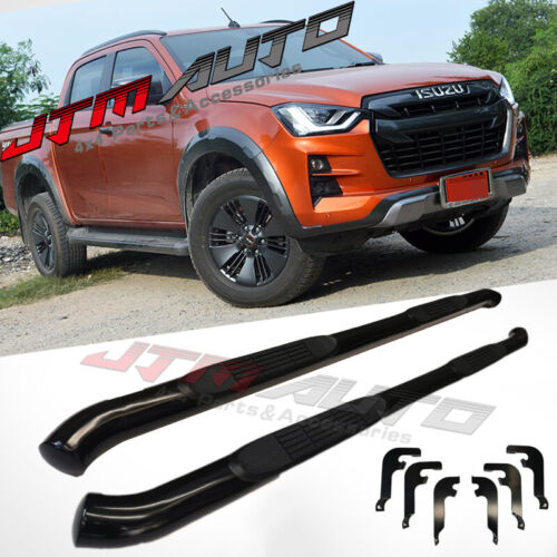 Running Boards Side Steps 3" Black Steel to suit Isuzu Dmax D-max 2020+ MY21