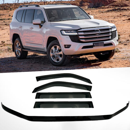 Bonnet Protector Guard + Weather Shields Visors to suit Toyota LC300 Landcruiser