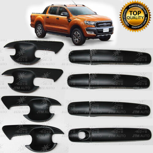 MATT Black Door Handle Bowl Cover Protector to suit Ford Ranger 2012-2022