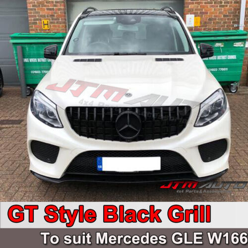 Gloss Black AMG GT Style Front Bumper Grille Grill For Mercedes-Benz GLE W166