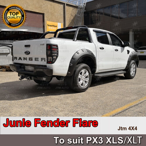 Jungle Black Fender Flares Wheel Arch to suit Ford Ranger PX3 XLS/XLT 2018-2021