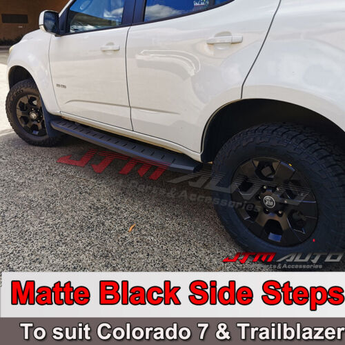 Heavy Duty Steel Black Off road Side Steps suit Holden Colorado 7 & Trailblazer