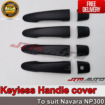 Door Handle Cover Keyless Smart Key Black To suit Nissan Navara NP300 2015+