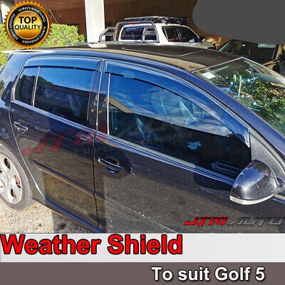 INJ Chrome Weather Shield Weathershield Window Visor for VW Golf MK5 2003-2008