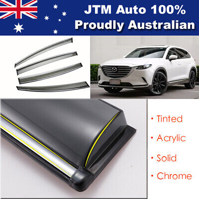 INJ Chrome Weather Shield Weathershield Window Visor for Mazda CX9 2016+