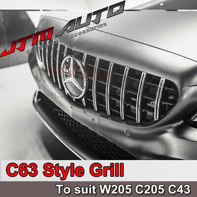 Chrome C63 AMG style Grill Grille to suit Mercedes C-Class W205 C205 & C43 MY19+