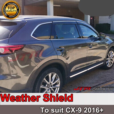 INJ Chrome Weather Shield Weathershield Window Visor for Mazda CX9 2016+