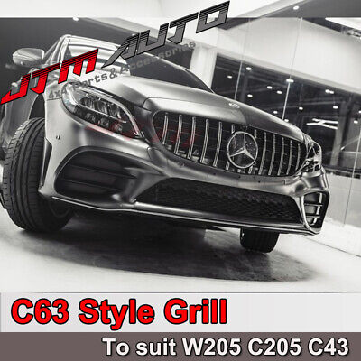 Chrome C63 AMG style Grill Grille to suit Mercedes C-Class W205 C205 & C43 MY19+