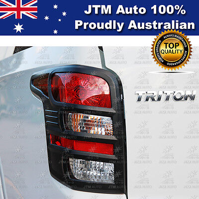 Matt Black Tail Light Cover Trim Suits Mitsubishi Triton MQ 2015-2018