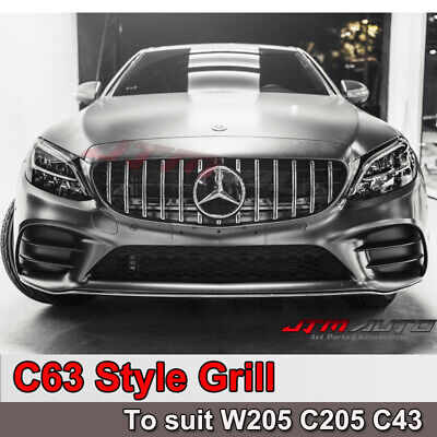 Chrome C63 AMG style Grill Grille to suit Mercedes C-Class W205 C205 & C43 MY19+