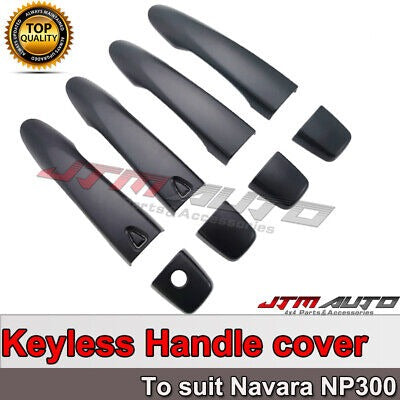 Door Handle Cover Keyless Smart Key Black To suit Nissan Navara NP300 2015+