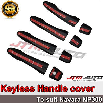 Door Handle Cover Keyless Smart Key Black To suit Nissan Navara NP300 2015+