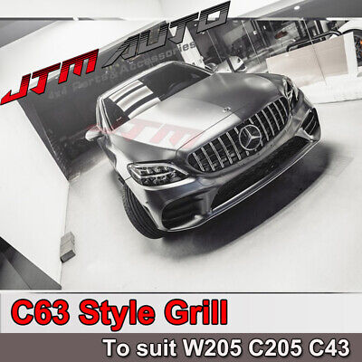 Chrome C63 AMG style Grill Grille to suit Mercedes C-Class W205 C205 & C43 MY19+