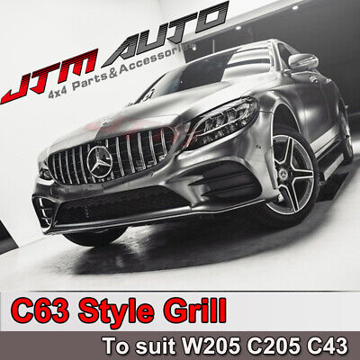 Chrome C63 AMG style Grill Grille to suit Mercedes C-Class W205 C205 & C43 MY19+