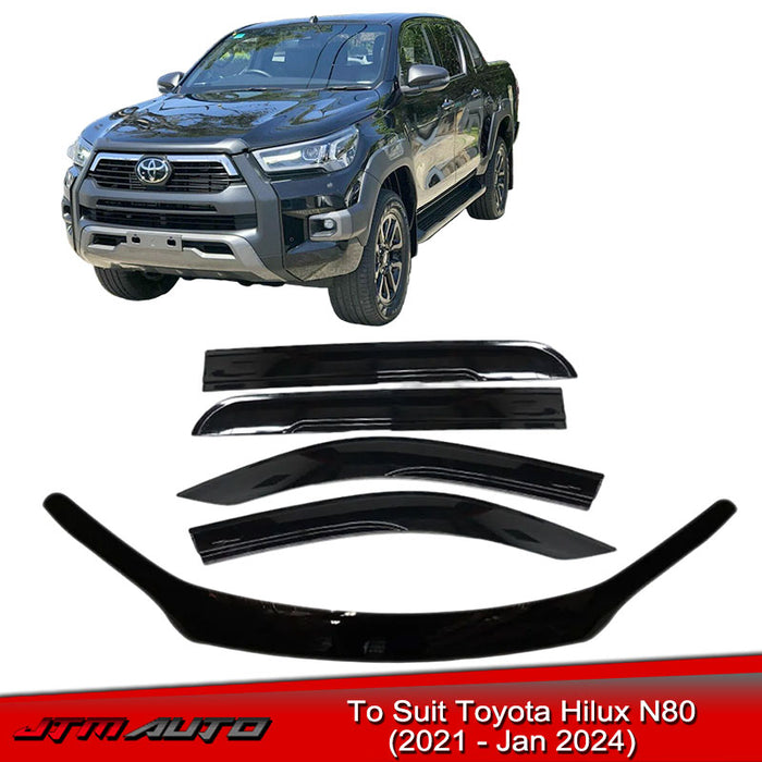 Bonnet Protector + Window Visors to suit Toyota Hilux N80 (2021 – Jan 2024)