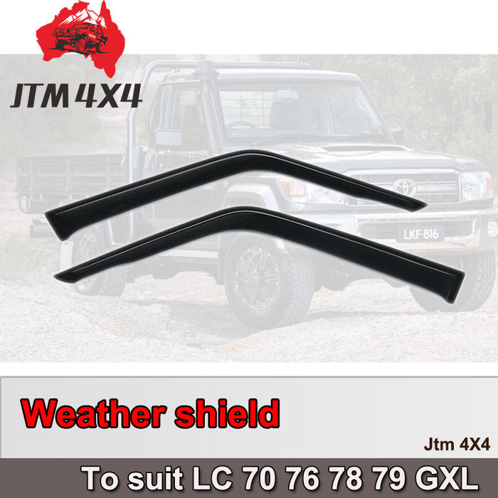 Weather shields to suit Toyota Landcruiser 2 Door 70 76 78 79 GXL Series 07-23