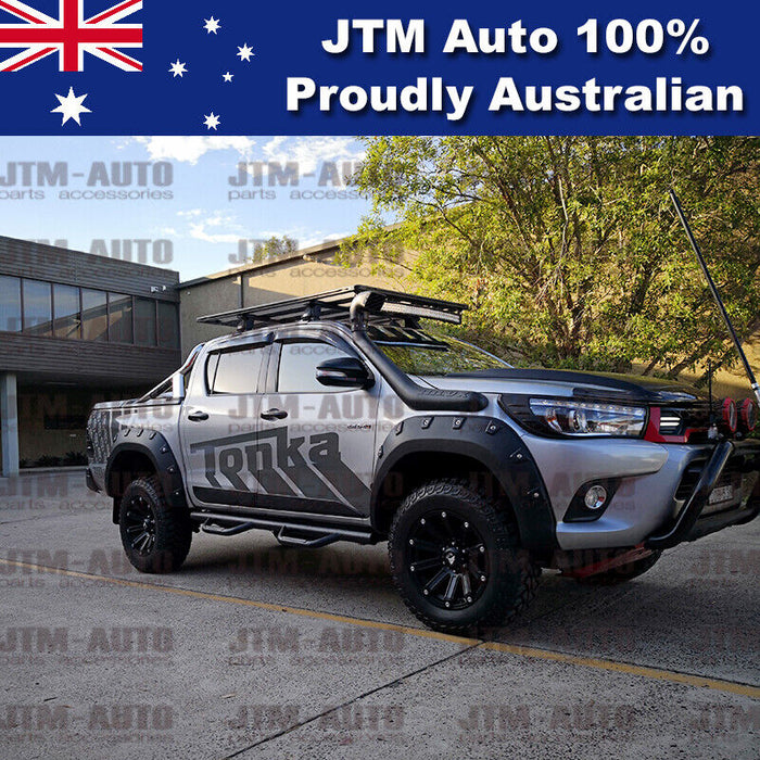 Heavy Duty 3" Black Steel Side Step Running Board to suit Toyota Hilux 2015-2024