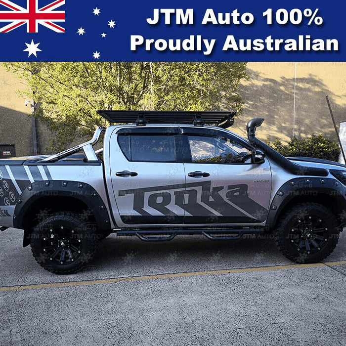 Heavy Duty 3" Black Steel Side Step Running Board to suit Toyota Hilux 2015-2024