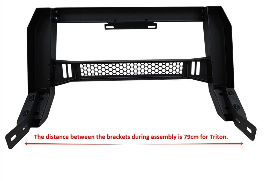 Black Steel Nudge Bar Grille Guard to suit Mitsubishi Triton MQ MR 2015-2024