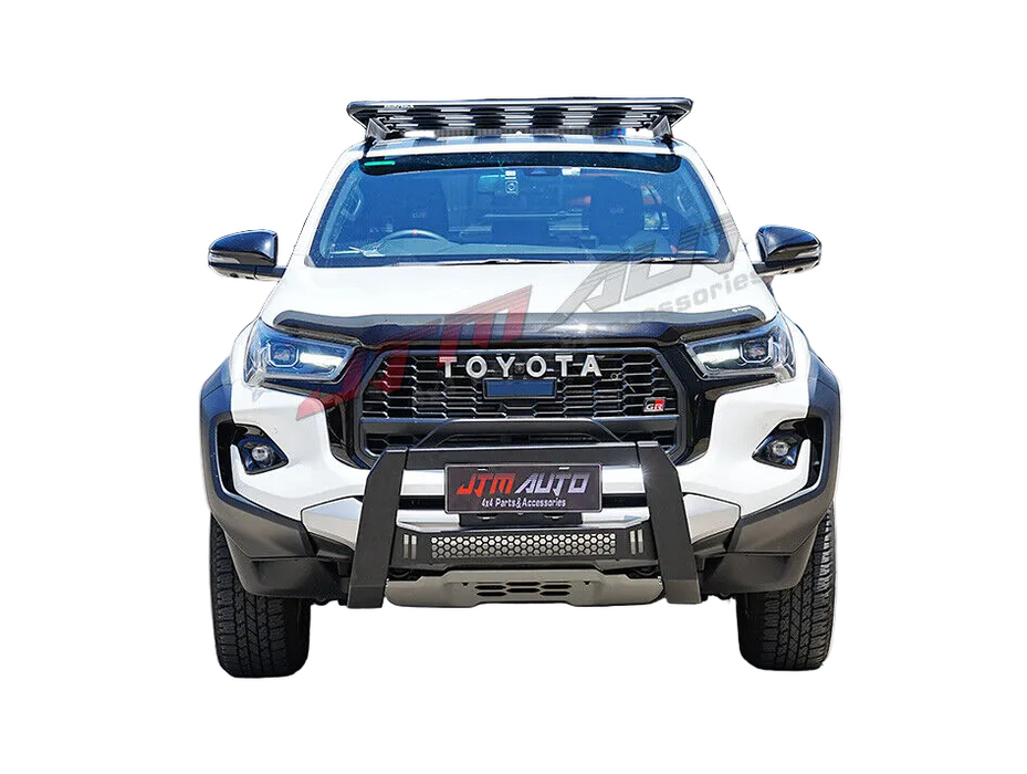 Black Steel Nudge Bar Grille Guard to suit Toyota Hilux GR 2021-2025