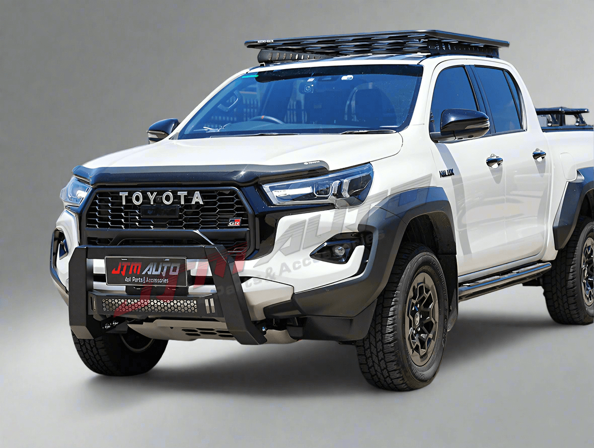 Black Steel Nudge Bar Grille Guard to suit Toyota Hilux GR 2021+ — JTM ...