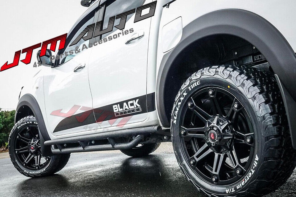 Heavy Duty Armor Black Off road Side Steps to suit Nissan Navara NP300 D23 2015+