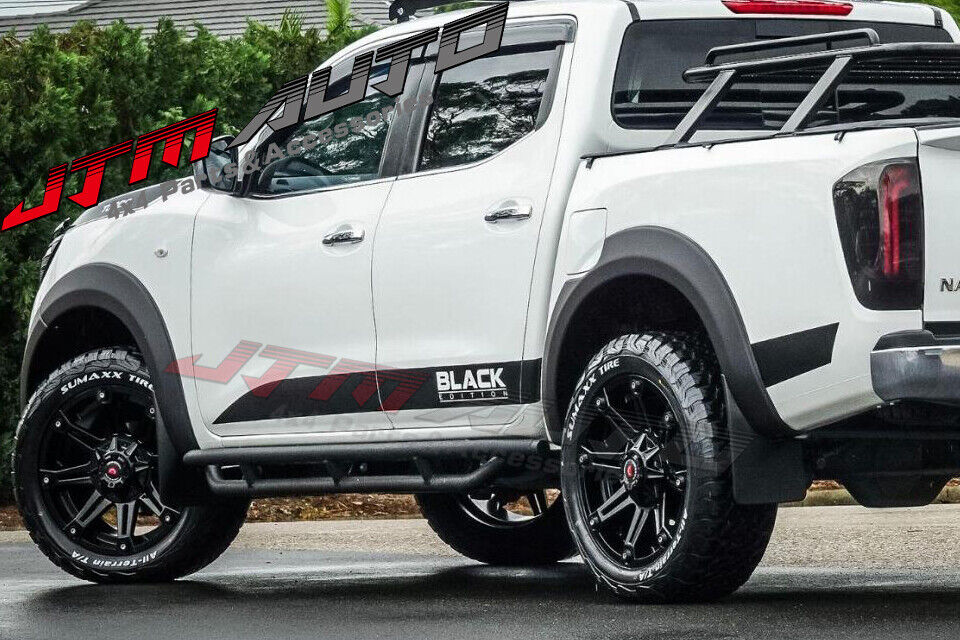 Heavy Duty Armor Black Off road Side Steps to suit Nissan Navara NP300 D23 2015+