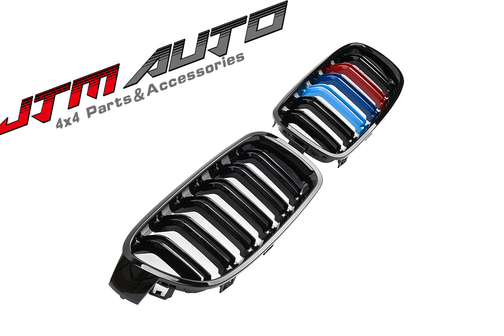 Gloss Black M Style Front Bumper Bar Grill Grille to suit BMW 3 Series F30 F31